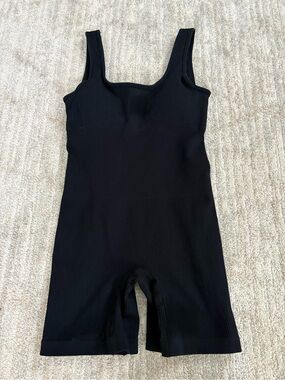 Black Ribbed Sleeveless Shapewear Romper